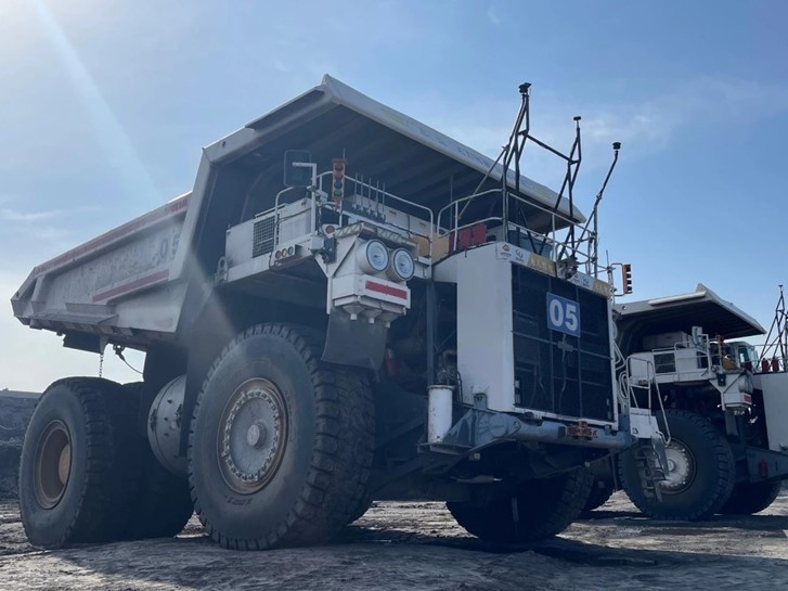 Mining truck equipped with CHCNAV CGI-610 GNSS/INS