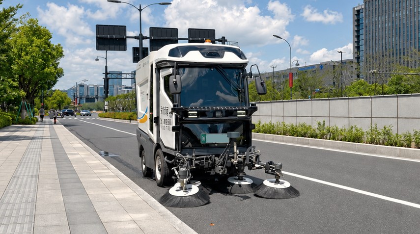 Autonomous sweeping robot with the CHCNAV CGI-230 GNSS/INS system